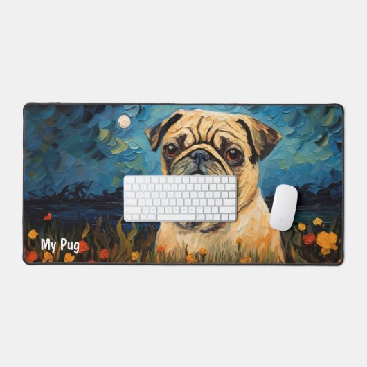 Pug Computer Muis en toetsenbord Desk Mat (Keyboard & Muis)
