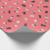 Pug Confetti - rode rol Cadeaupapier (Hoek)