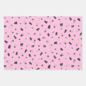 Pug Confetti - roze, turkooizen, groen Inpakpapier Vel (Voorkant)