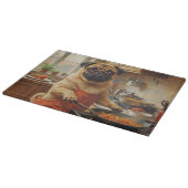 Pug Cooking in Kitchen Snijplank (Hoek)