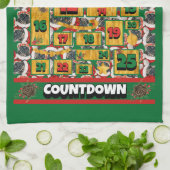 Pug Counting met Kerstmis Advent Calendar Dog Theedoek (Gevouwen)
