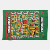 Pug Counting met Kerstmis Advent Calendar Dog Theedoek (Horizontaal)