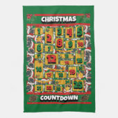 Pug Counting met Kerstmis Advent Calendar Dog Theedoek (Verticaal)