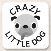 Pug Crazy Little Dog Bier Onderzetter (Voorkant)