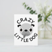 Pug Crazy Little Dog Briefkaart (Staand voorkant)