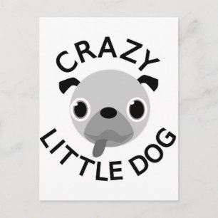 Pug Crazy Little Dog Briefkaart