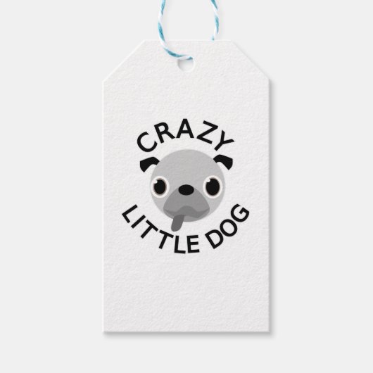 Pug Crazy Little Dog Cadeaulabel (Voorkant)