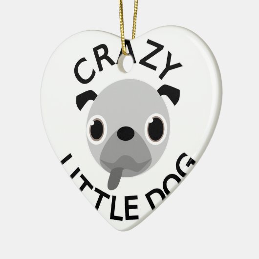 Pug Crazy Little Dog Keramisch Ornament (Links)