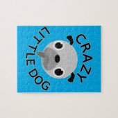 Pug Crazy Little Dog op Blue Legpuzzel (Horizontaal)