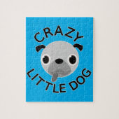 Pug Crazy Little Dog op Blue Legpuzzel (Verticaal)