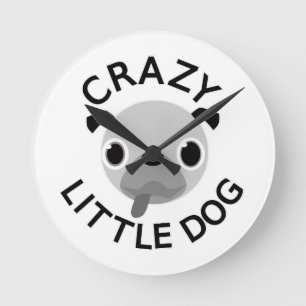Pug Crazy Little Dog Ronde Klok