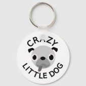 Pug Crazy Little Dog Sleutelhanger (Voorkant)