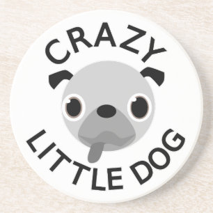 Pug Crazy Little Dog Zandsteen Onderzetter