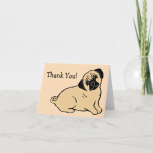Pug crème - Bedankt voor je briefkaart