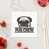 PUG CREW - Grappig & Schattige Pug Lover Gift Servet (Insitu)
