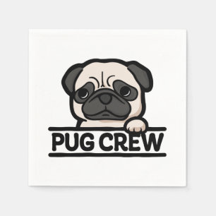 PUG CREW - Grappig & Schattige Pug Lover Gift Servet