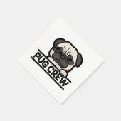 PUG CREW - Grappig & Schattige Pug Lover Gift Servet (Hoek)