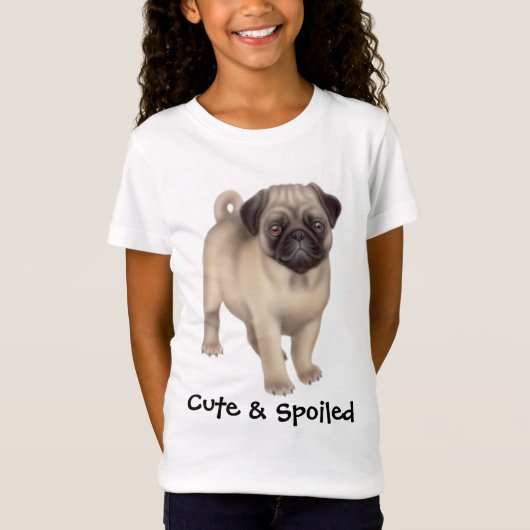 Pug Cute & Spoiled Girls Babydoll Shirt (Voorkant)