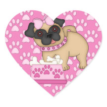 Pug Cuties roze strepen en poten