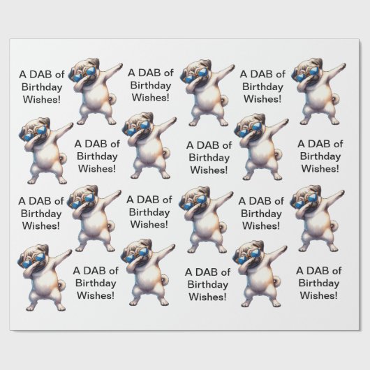 Pug Dab Wrapping Papier (Vlak)