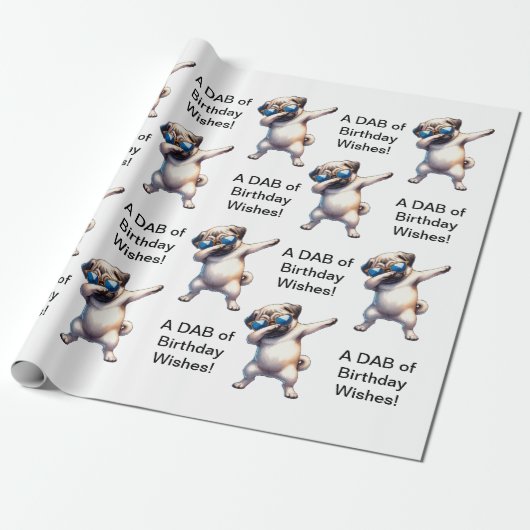 Pug Dab Wrapping Papier (Uitgerold)