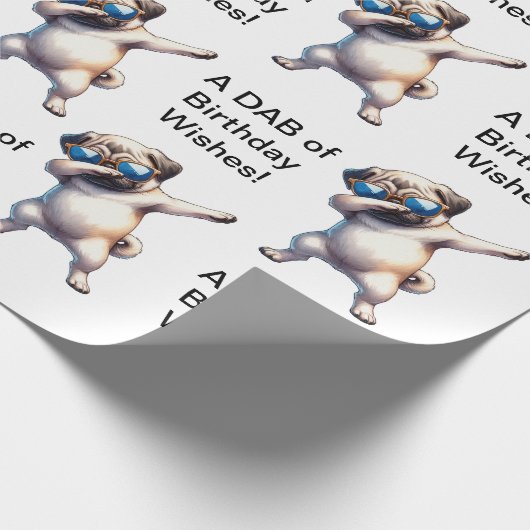 Pug Dab Wrapping Papier (Hoek)