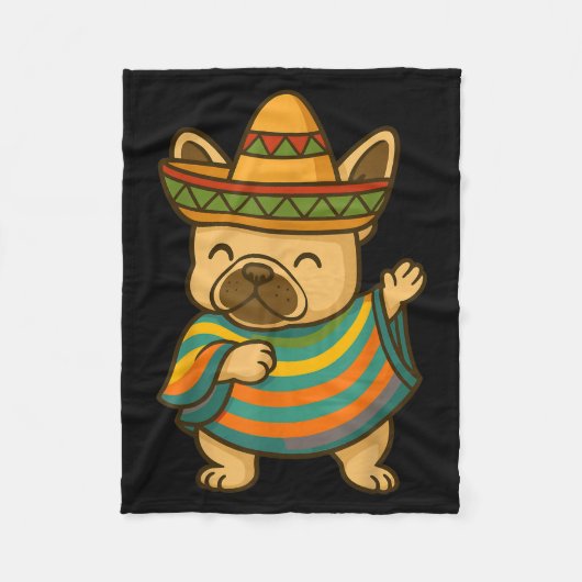 Pug dabbing cinco de mayo fleece deken (Voorkant)