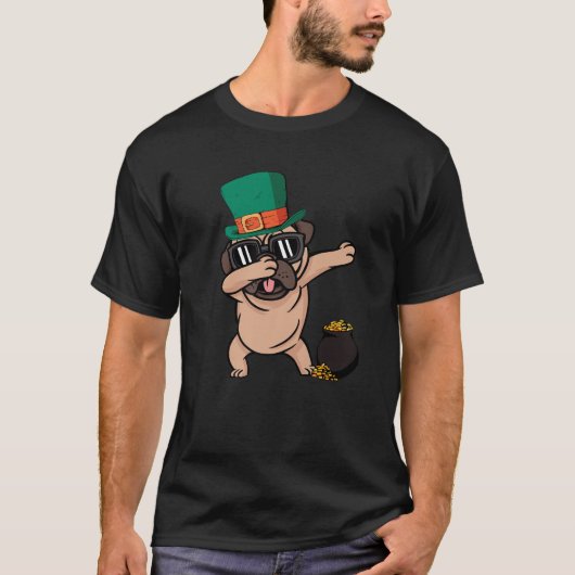 Pug Dabbing Dog St Patricks Day Funny Pug Dog - Do T-shirt (Voorkant)