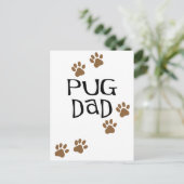 Pug Dad Briefkaart (Staand voorkant)