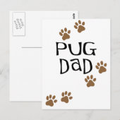 Pug Dad Briefkaart (Voorkant / Achterkant)