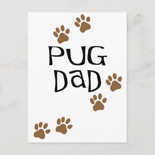 Pug Dad Briefkaart (Voorkant)
