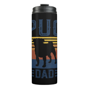 Pug Dad Dog Retro T-shirt Thermosbeker