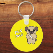 PUG DAD - Felgeel Sleutelhanger (Voorkant)