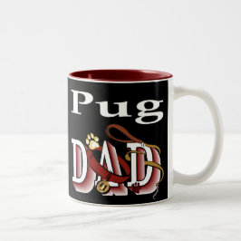 Pug Dad Gifts Tweekleurige Koffiemok