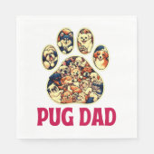 Pug Dad Hondenliefhebbers Vaderdag T-shirt Servet (Voorkant)