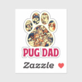 Pug Dad Hondenliefhebbers Vaderdag T-shirt Sticker (Vel)