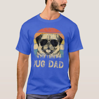 Pug Dad Hondenliefhebbers Vaders Dayee retro T-shirt
