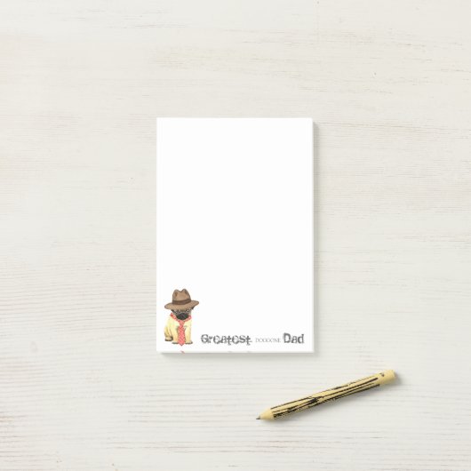 Pug Dad Post-it® Notes (Op bureau)