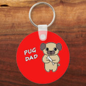 PUG DAD - Rood Sleutelhanger (Voorkant)
