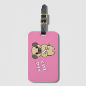 PUG DAD - Roze Bagagelabel (Voorkant (verticaal))