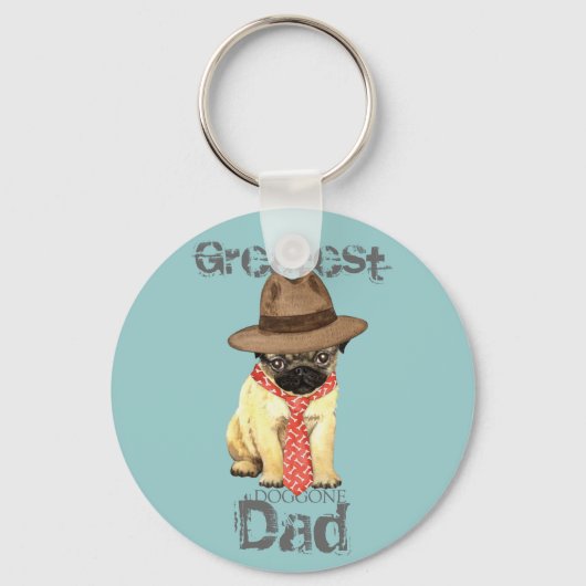 Pug Dad Sleutelhanger (Voorkant)