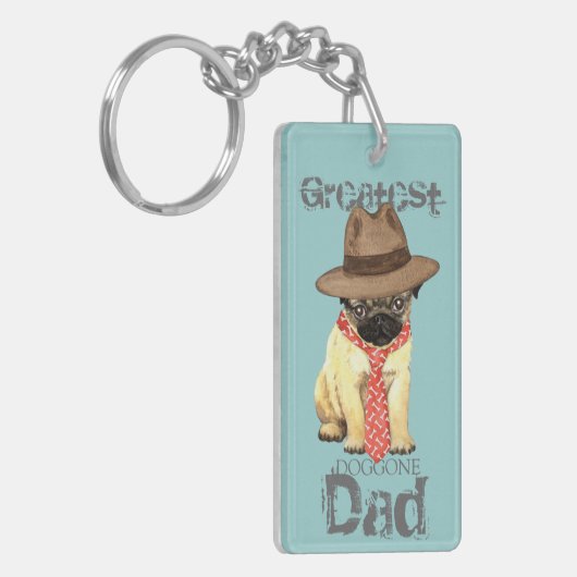 Pug Dad Sleutelhanger (Voorkant Links)