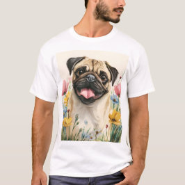 Pug Dad T-Shirt – Watercolor