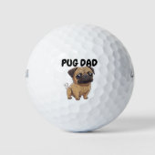 Pug Dad Vaderdag Golfballen (Voorkant)