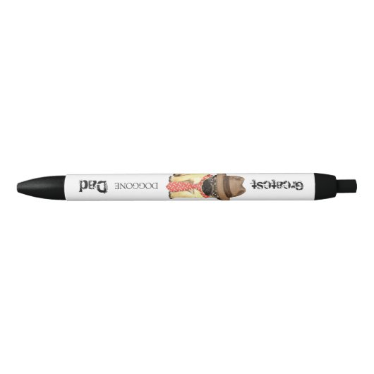 Pug Dad Zwarte Inkt Pen (Voorkant)