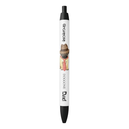 Pug Dad Zwarte Inkt Pen (Voorkant Verticaal)