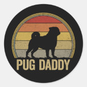 Pug Daddy Funny Pug Dad Ronde Sticker (Voorkant)
