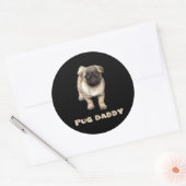 Pug Daddy Lover Gift Grappig Ronde Sticker (Envelop)
