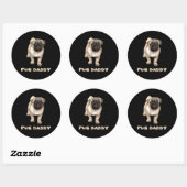 Pug Daddy Lover Gift Grappig Ronde Sticker (Vel)