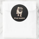 Pug Daddy Lover Gift Grappig Ronde Sticker (Tas)